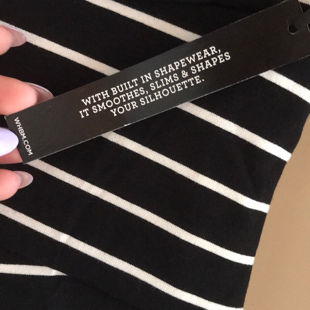 WHBM Black and White Striped Dress NWT - Picture 3 of 7